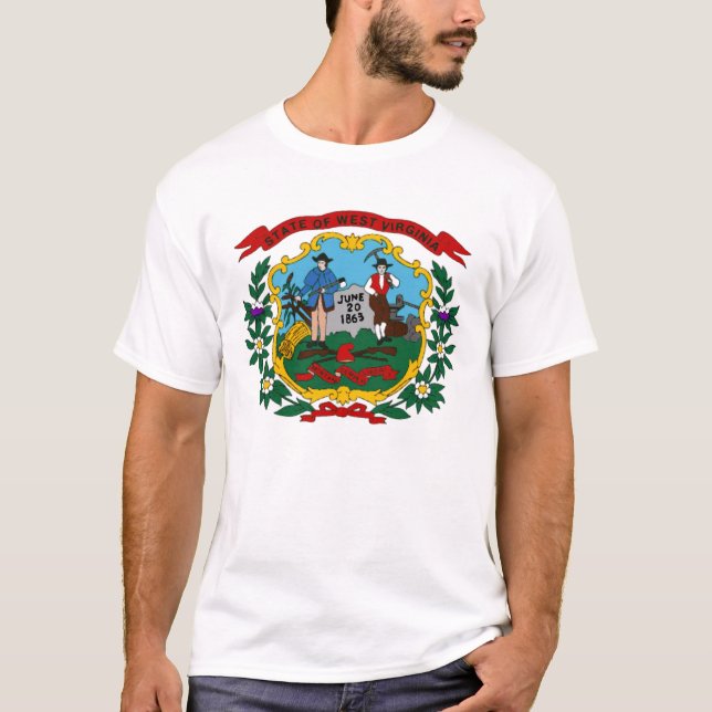 T-shirt de drapeau d'état de la Virginie (Devant)