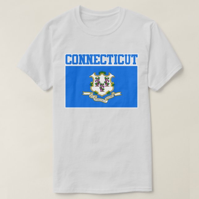 T-shirt de drapeau d'état du Connecticut (Design devant)