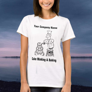 T-shirt de fabrication et de cuisson de gâteaux