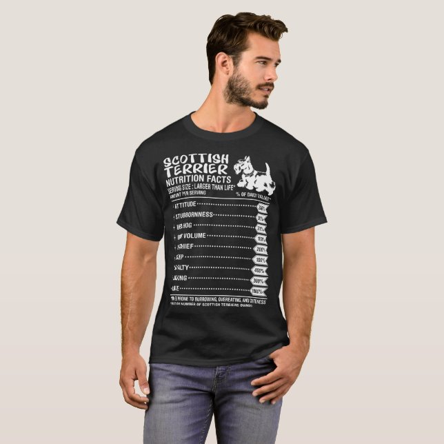 T-shirt de faits de nutrition de chien de Terrier (Devant entier)
