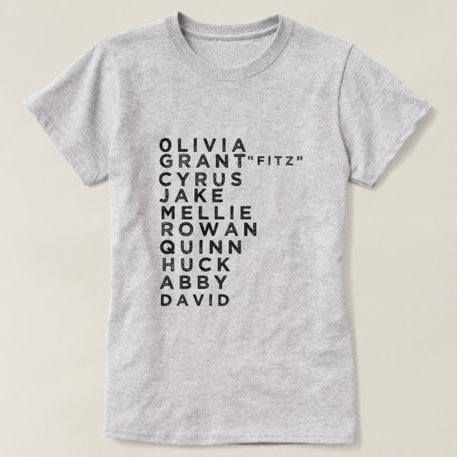 T-SHIRT DE FAN DE CARACTÈRE DE SCANDALE (Design devant)