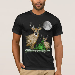 T-shirt de faune d'art de cerfs communs