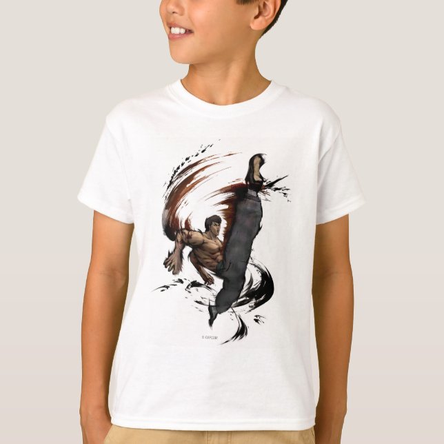 T-shirt De Fei coup-de-pied élevé longtemps (Devant)