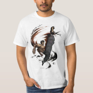 T-shirt De Fei coup-de-pied élevé longtemps