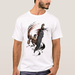 T-shirt De Fei coup-de-pied élevé longtemps