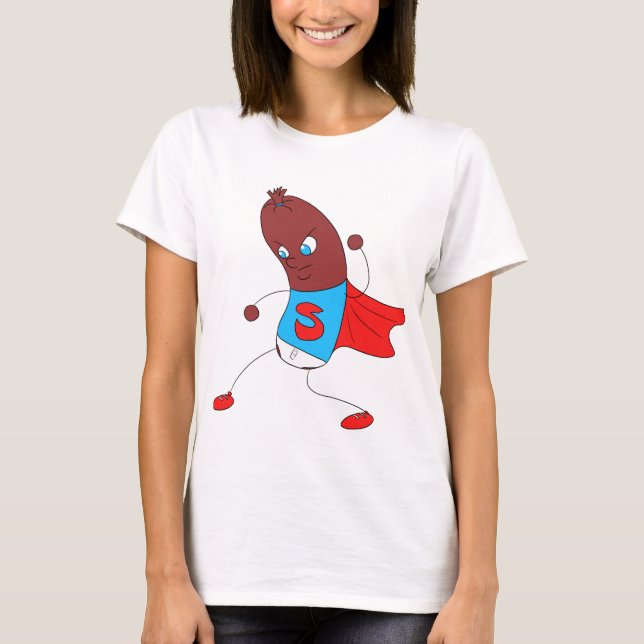 T-shirt de femelle d'homme de salami (Devant)