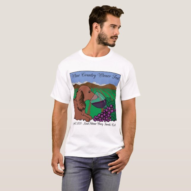 T-shirt de Fest de saucisse de pays de vin 2018 (Devant entier)