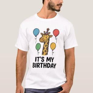 T-shirt de fête d'anniversaire de girafe mignon De