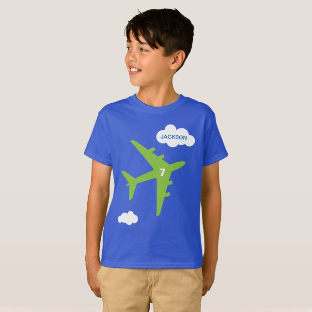 T-shirt de fête d'anniversaire de l'avion de (Devant entier)