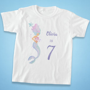 T-shirt de fête d'anniversaire de sirène mignonne 