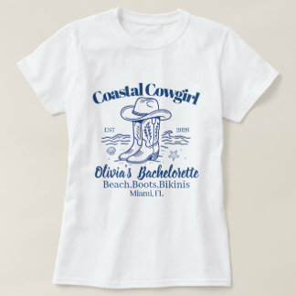 T-Shirt de fête de bachelorette de Cowgirl Côtière