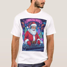T-Shirt de fête de Noël DJ Santa Claus 