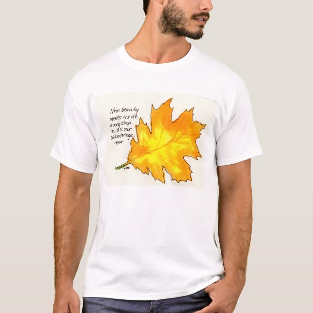 T-shirt de feuille de nature de citation de John (Devant)