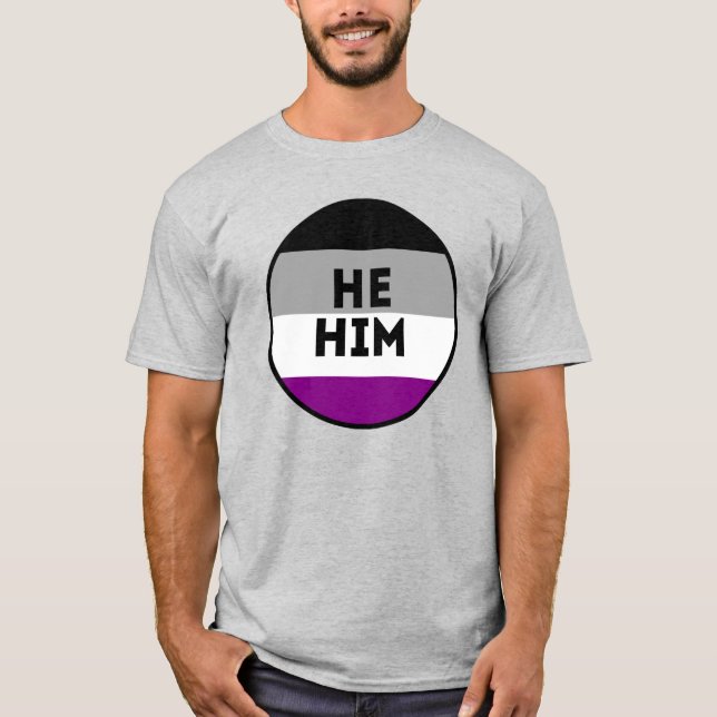 T-Shirt de fierté asexué Lui/Il (Devant)