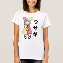 T-shirt de fille de Kawaii Usagi