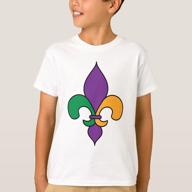 T-shirt de Fleur de Lis Kids de mardi gras (Devant)