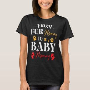 T-shirt De Fur Maman À Bébé Maman Joyeuse Enceinte Maman D