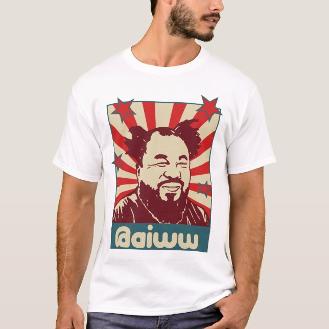 T-shirt de gazouillement de @aiww d'AI Weiwei (Devant)