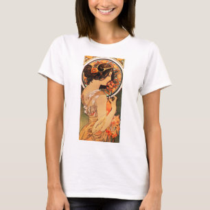 T-shirt de glissement de vache à Alphonse Mucha