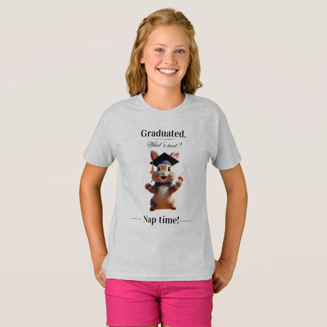 T-Shirt de graduation de lapin mignon - Classe (Devant entier)