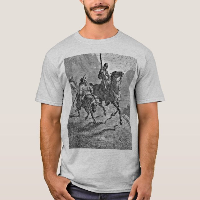T-shirt de gris de Don don Quichotte (Devant)
