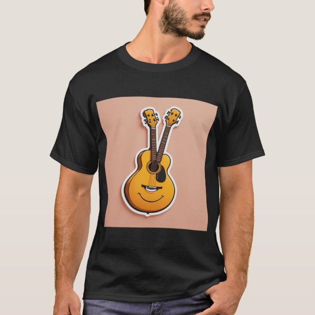 T-Shirt de guitare joyeux - Stickers Illustrat (Devant)