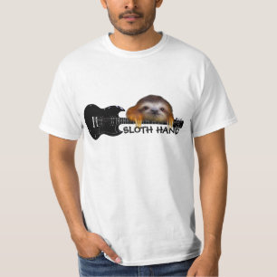 T-shirt de guitariste de main de paresse