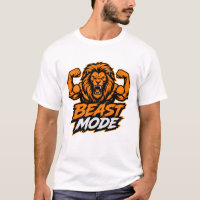 T-Shirt de gym Beast Mode Lion Bodybuilding.