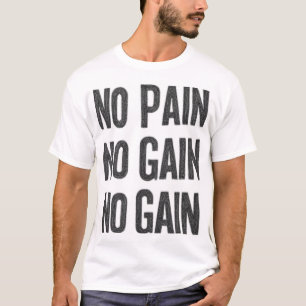 T-Shirt de Gym No Pain No Gain   Motivation Fitnes