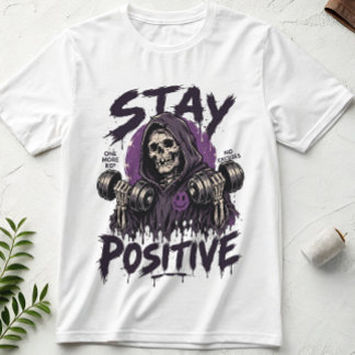 T-Shirt de Gym Stay Positive Skeleton | Crâne d'en