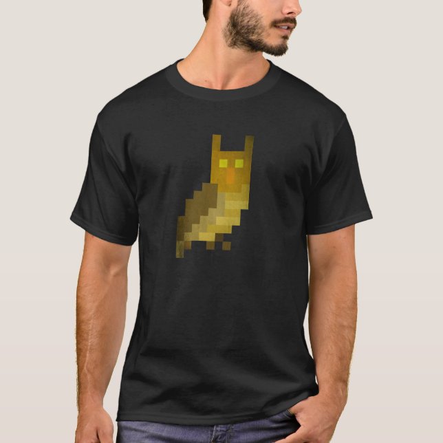 T-shirt de hibou de pixel (Devant)