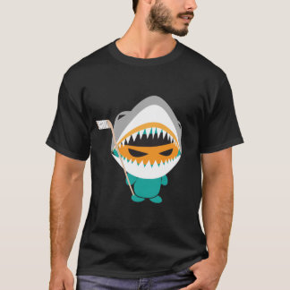 t-shirt de hockey sur requin ninja en colère