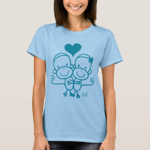 T-shirt de Hugz de singe de chaussette (bleu de