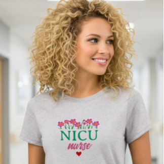 T-Shirt de infirmière en néonatalogie à motif flor