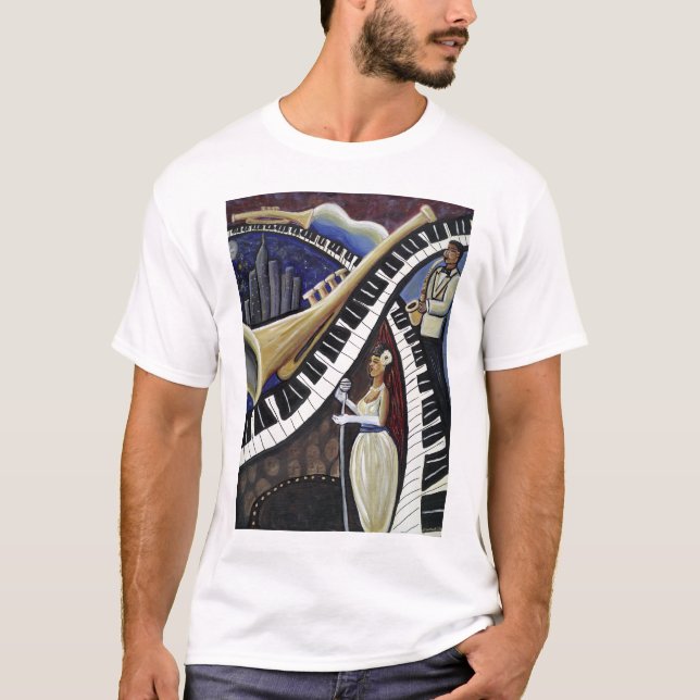 T-shirt de jazz de clair de lune (Devant)
