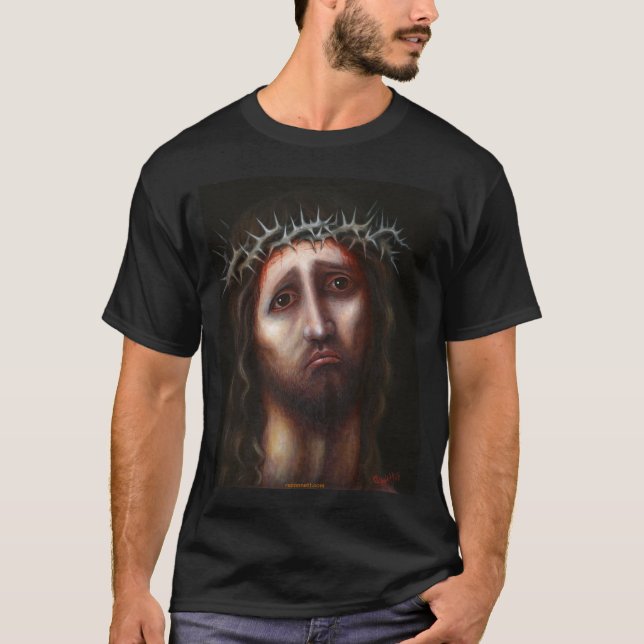 T-SHIRT DE JÉSUS-CHRIST (LE CHRIST TRISTE) - NOIR (Devant)