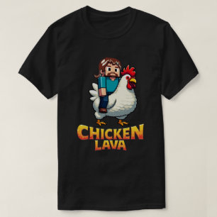 T-shirt de jeu de meme de mineur de poulet de lave