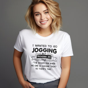 T-shirt de jogging Proverbes 28:1 drôle – Humour c