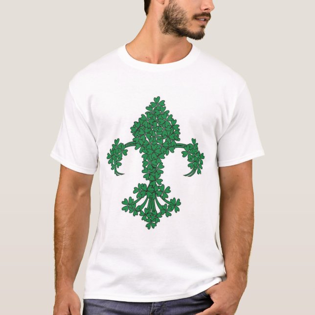 T-shirt de jour de Fleur De Lis Shamrock St (Devant)
