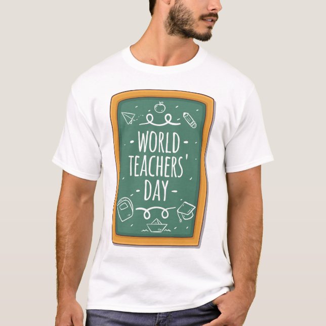 T-shirt de jour de professeur du monde - de (Devant)