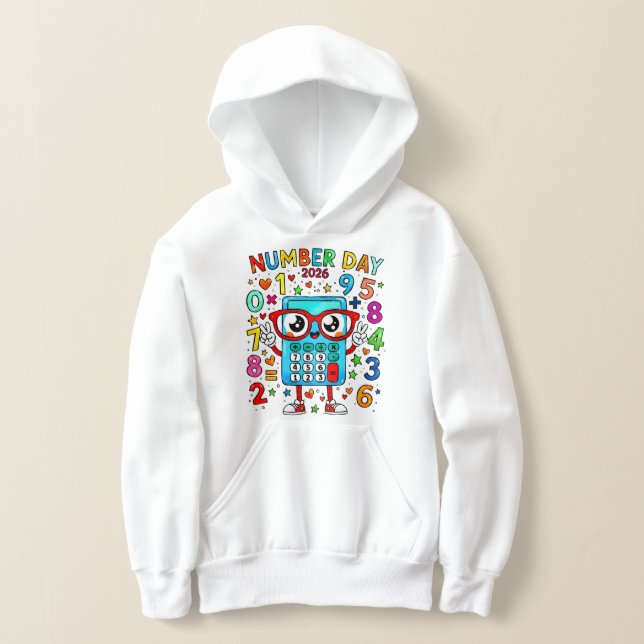 T-shirt de jour des nombres pour enfants | Robot d (Poser)