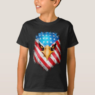 T-shirt De Juillet Aigle Patriotique Usa Drapeau Américain