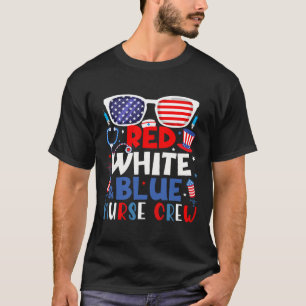 T-shirt De Juillet Infirmière Équipage Feu d'artifice Patr