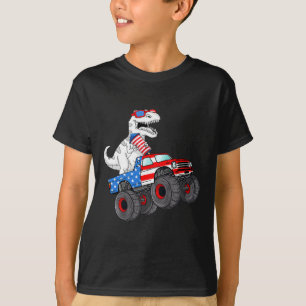 T-shirt De Juillet T Rex Dino Trex Dinosaur Monster Truck 