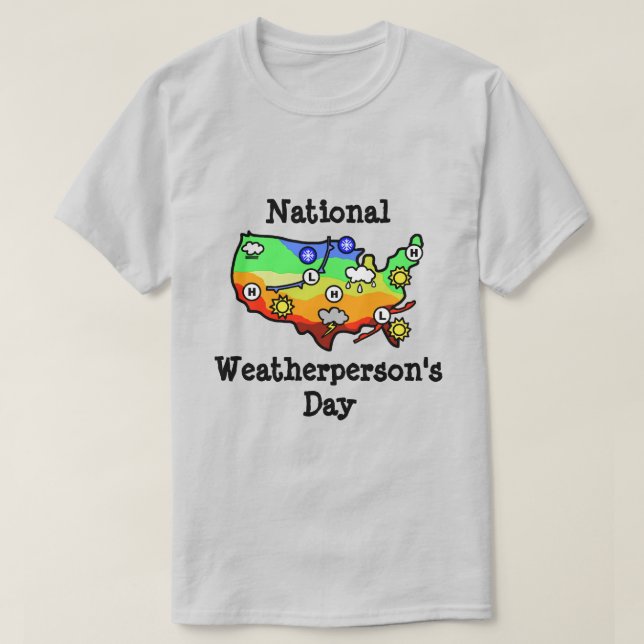 T-shirt de la carte météorologique des États-Unis (Design devant)