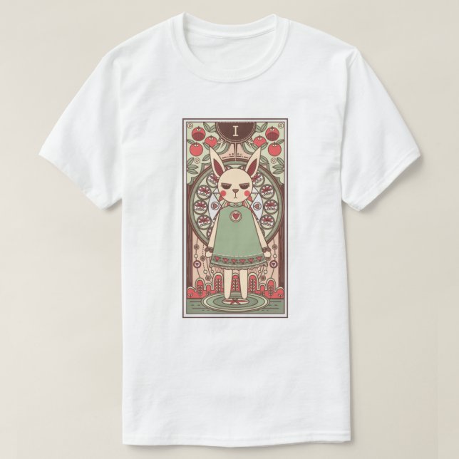 T-shirt de la carte Tarot de Magicien Bunny (Design devant)