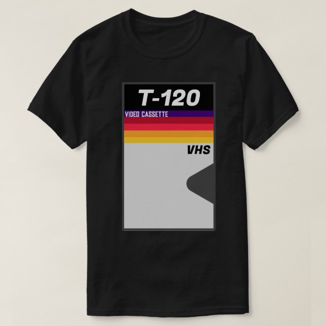 T-shirt de la cassette T-120 VHS rétro des années  (Design devant)