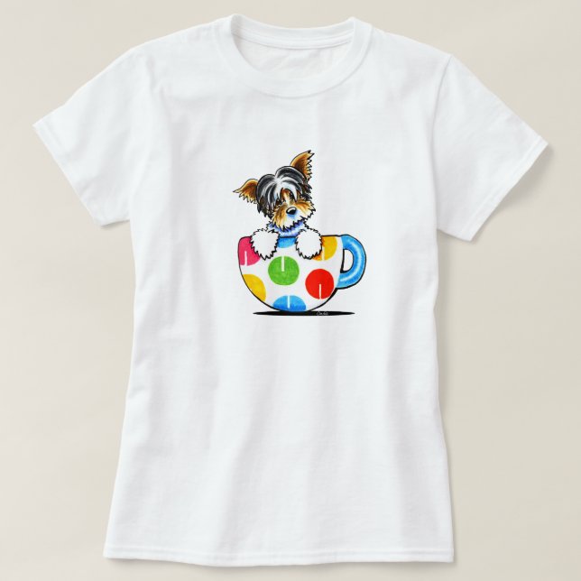 T-shirt de la Coupe de dot Yorkie Polka Biewer (Design devant)