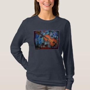 T-shirt de la douille des femmes de violon de