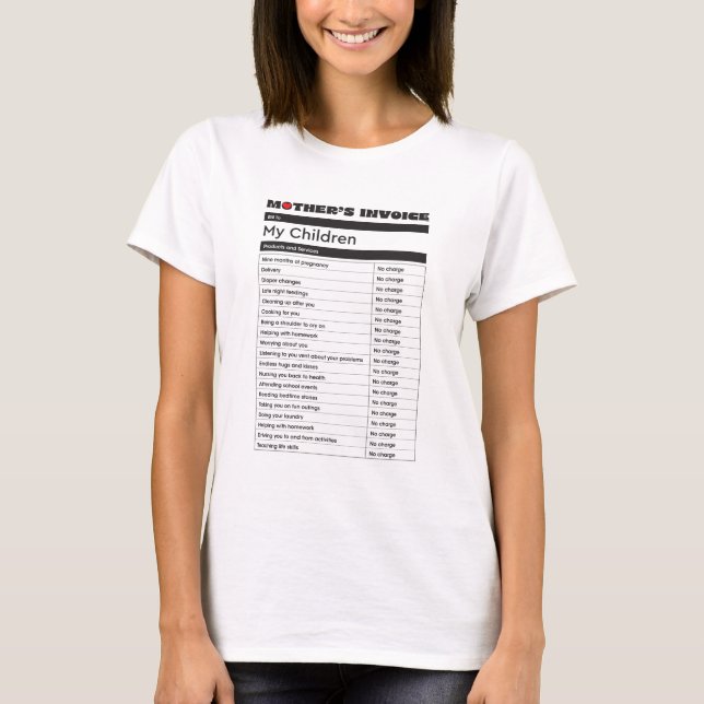 T-shirt de la facture d'amour de la mère - cadeau  (Devant)